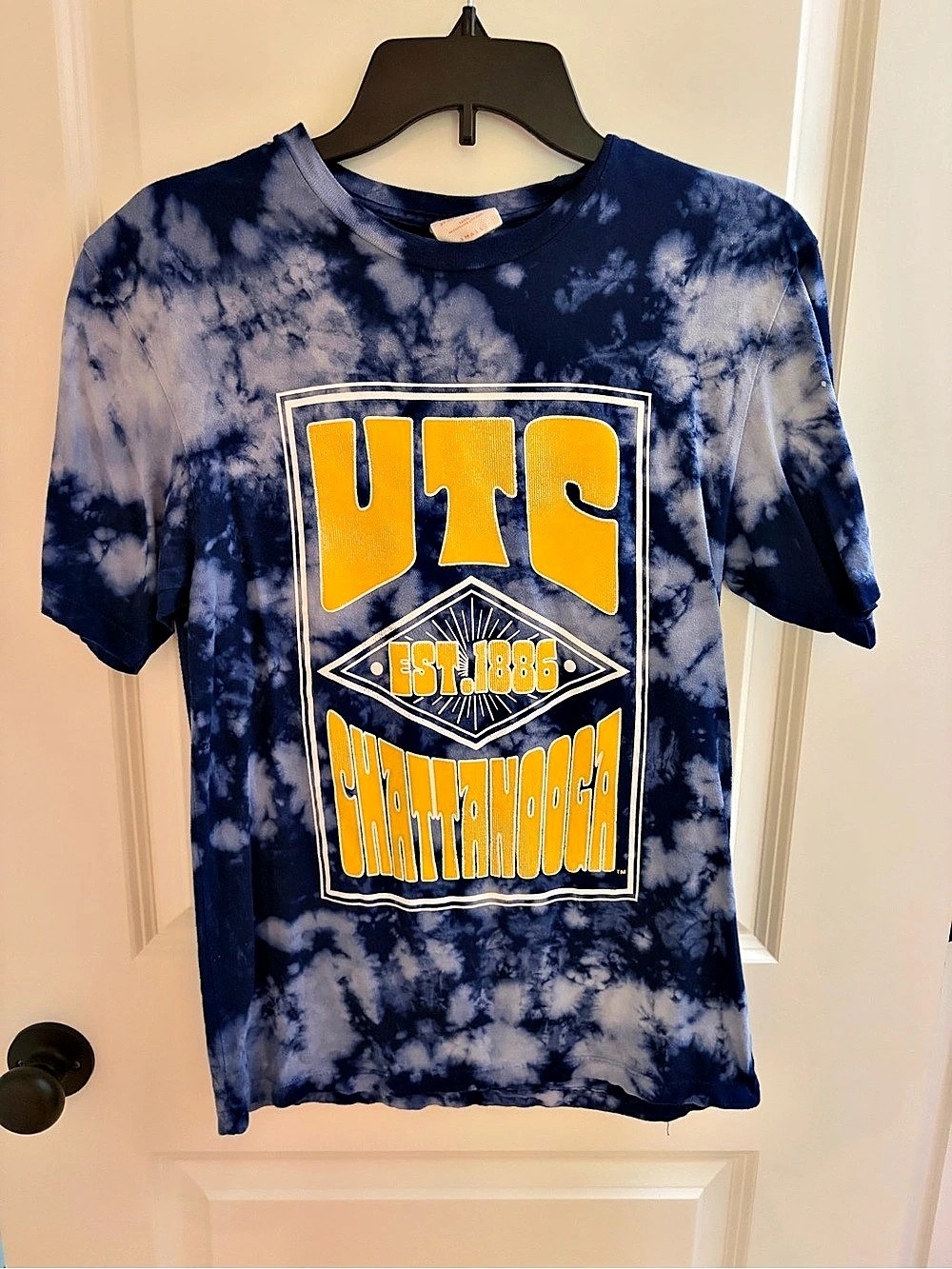 UTC Chattanooga Mocs Blue Gold Tie Dye Graphic T-Shirt Est 1886